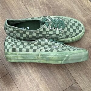 NWOT Vans Reissue 44LX Dip Dye Checkerboard Twist of Lime Green Check M 9 W 10.5